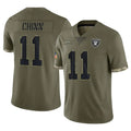 harde LV.Raiders #11 Jeremy Chinn Player Olive Salute To Service Limited Stitched Jerseys
