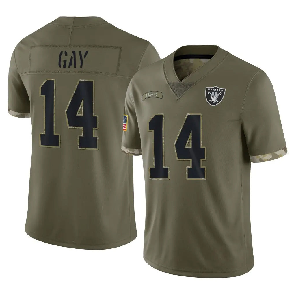 harde LV.Raiders #14 Matt Gay Player Olive Salute To Service Limited Stitched Jerseys