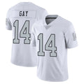 harde LV.Raiders #14 Matt Gay Player White Limited Color Rush Home Game Stitched Jerseys