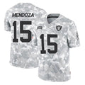 harde LV.Raiders #15 Fernando Mendoza Player Arctic Camo Salute To Service Limited Game Stitched Jerseys