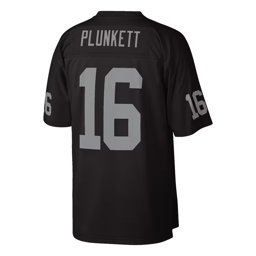 harde LV.Raiders #16 Jim Plunkett Mitchell & Ness Black 1980 Legacy Replica Stitched Puhic Jersey