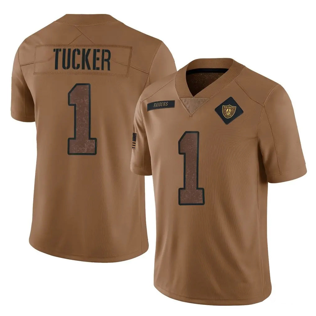 harde LV.Raiders #1 Tre Tucker Player Brown Salute To Service Limited Stitched Jerseys