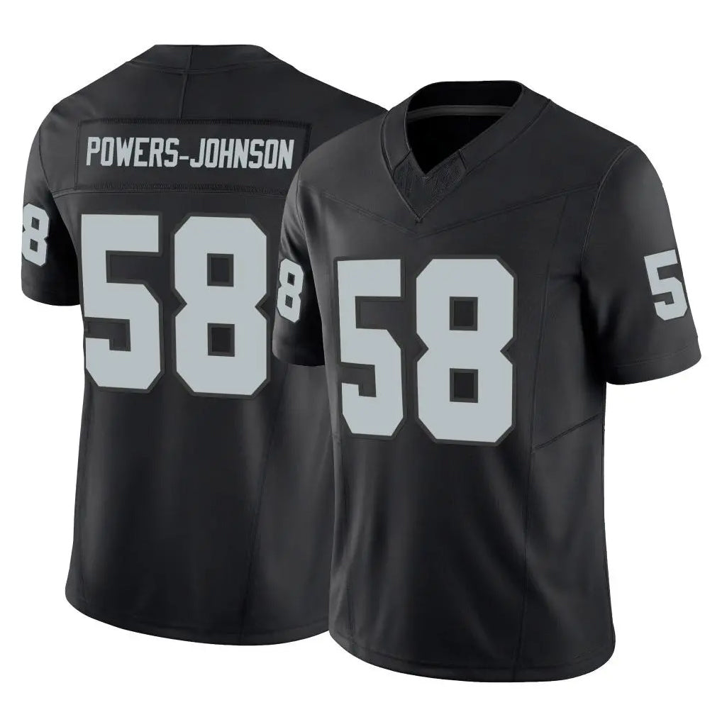 harde LV.Raiders #58 Jackson Powers-Johnson Player Black Limited Vapor F.U.S.E. Home Game Stitched Jerseys