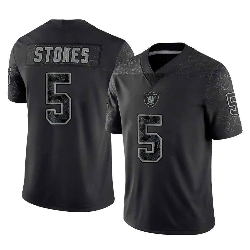 harde LV.Raiders #5 Eric Stokes Player Black Reflective Limited Game Stitched Jerseys