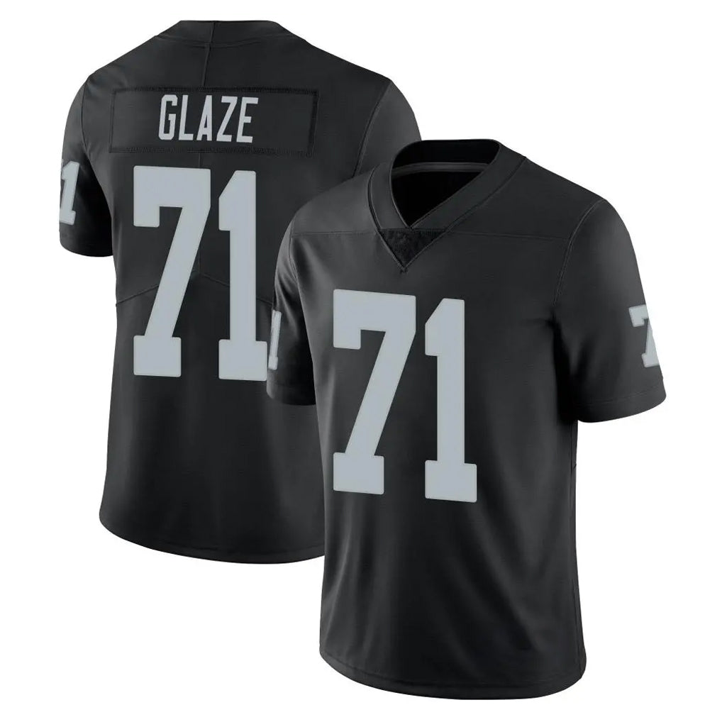 harde LV.Raiders #71 DJ Glaze Player Black Limited Vapor Untouchable Home Game Stitched Jerseys