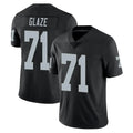 harde LV.Raiders #71 DJ Glaze Player Black Limited Vapor Untouchable Home Game Stitched Jerseys