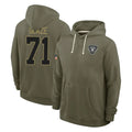 harde LV.Raiders #71 DJ Glaze Player Olive Salute to Service Pullover Hoodies Limited Stitched Jerseys