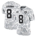 harde LV.Raiders #8 Kirk Cousins Player Arctic Camo Salute To Service Limited Game Stitched Jerseys