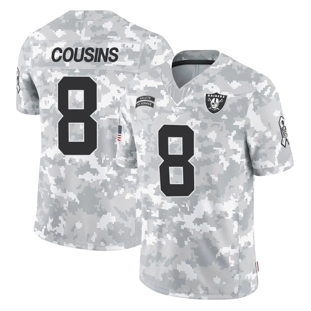 harde LV.Raiders #8 Kirk Cousins Player Arctic Camo Salute To Service Limited Game Stitched Jerseys