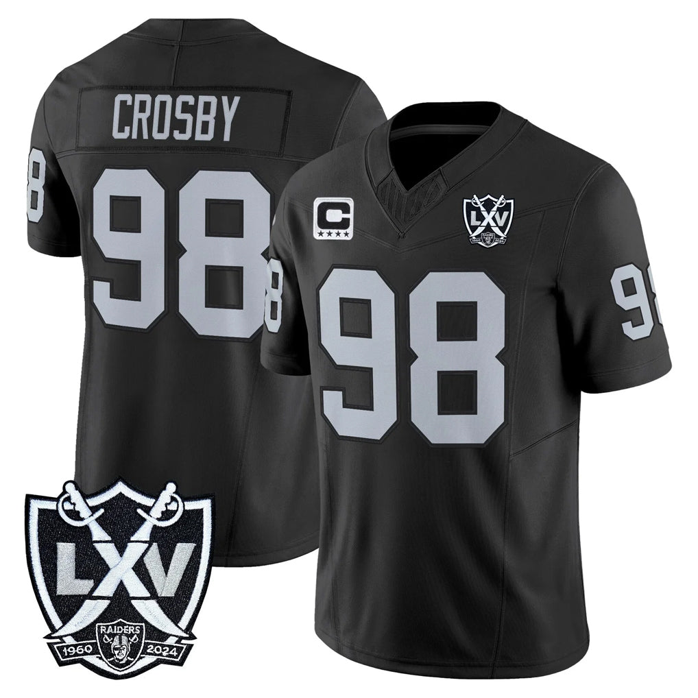harde LV.Raiders #98 Maxx Crosby Player Black 2026 Vapor Limited Home Game Stitched Jerseys