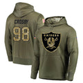 harde LV.Raiders #98 Maxx Crosby Player Olive Salute to Service Pullover Hoodies Home Game Stitched Jerseys