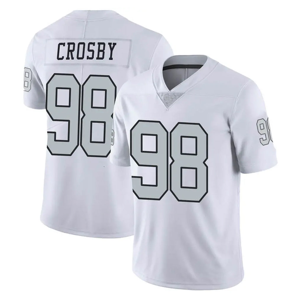 harde LV.Raiders #98 Maxx Crosby Player White Limited Color Rush Home Game Stitched Jerseys