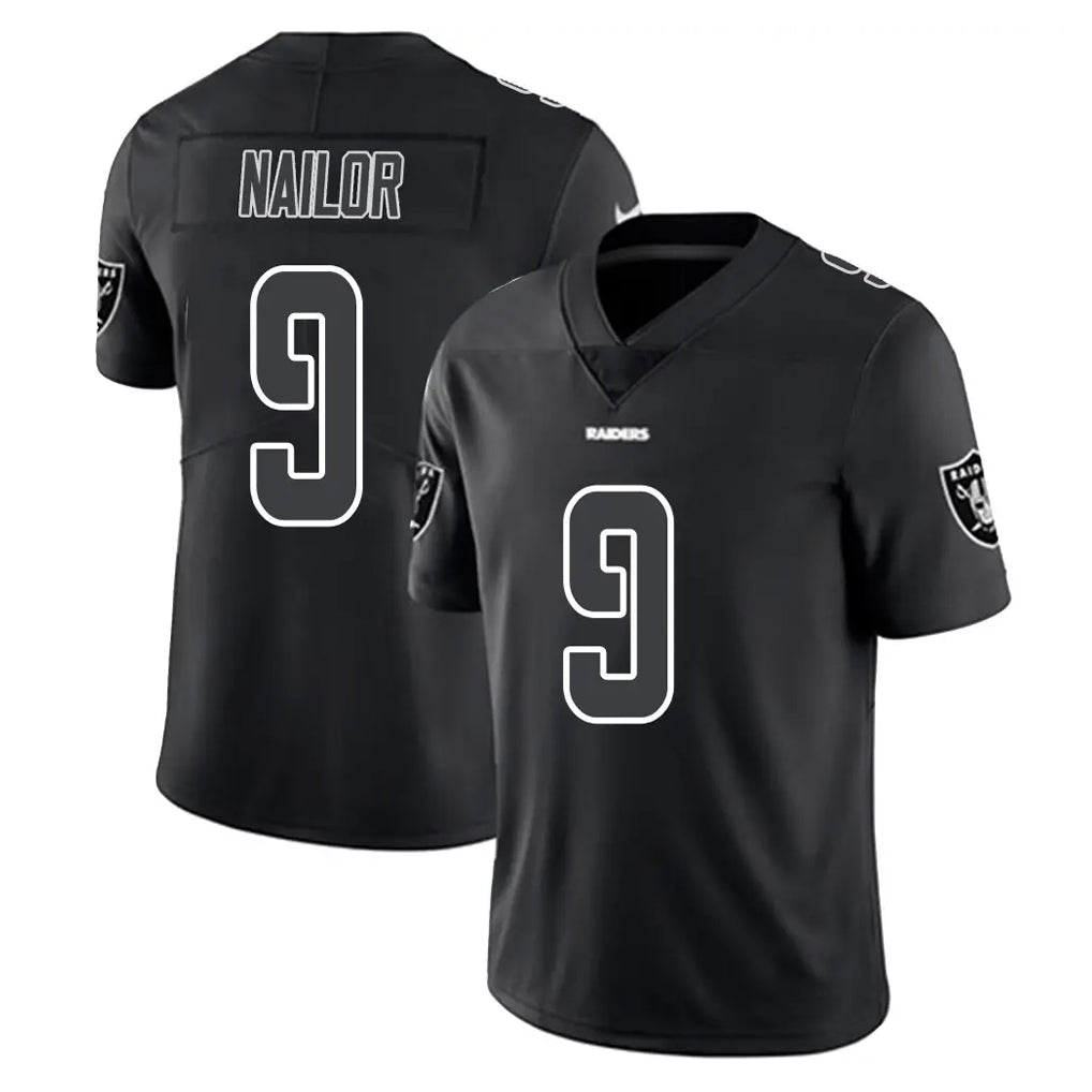 harde LV.Raiders #9 Jalen Nailor Player Black Limited Black Impact Home Game Stitched Jerseys