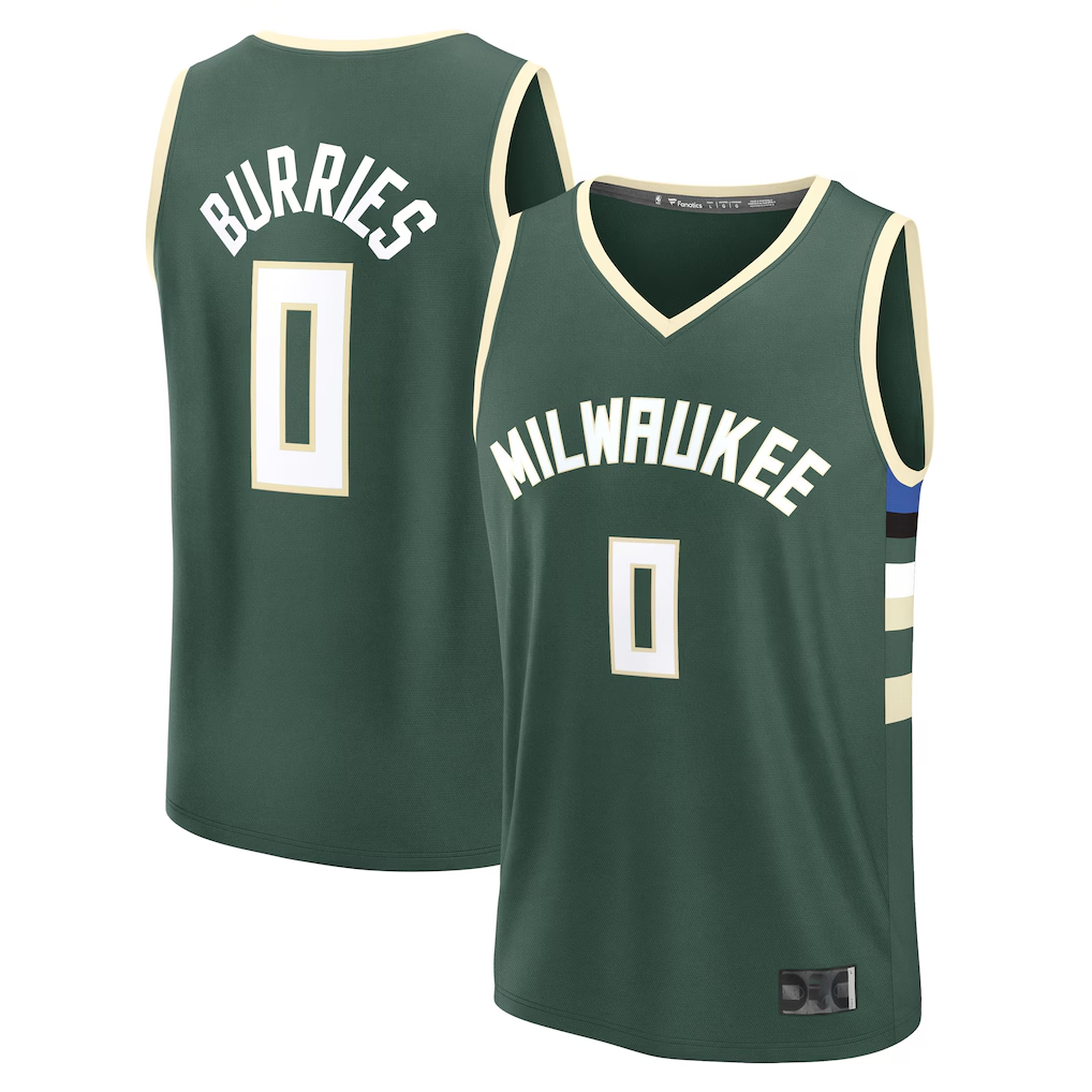 harde M.Bucks #0 Brayden Burries Green 2026  Draft First Round Pick Fast Break Jerseys - Icon Edition