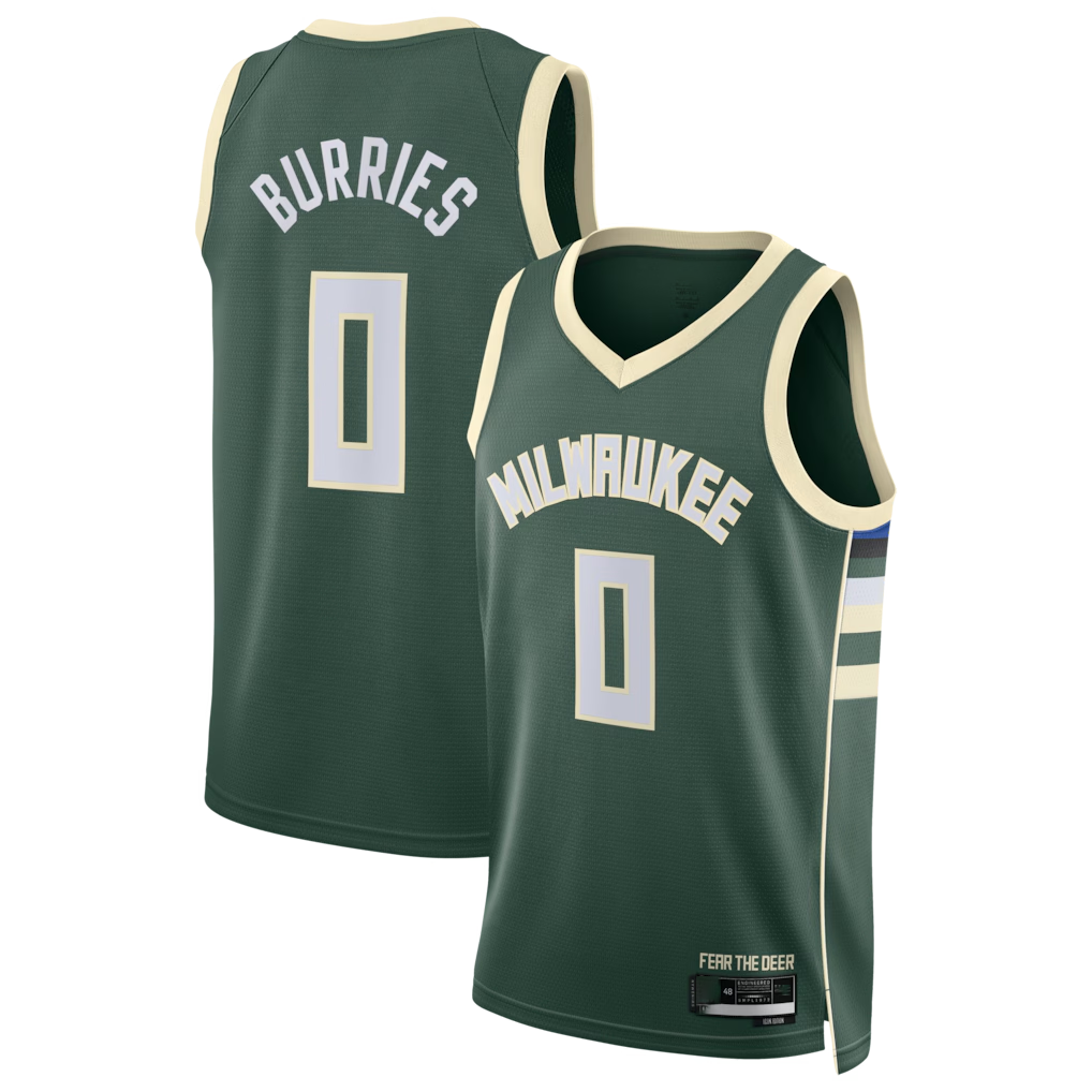 harde M.Bucks #0 Brayden Burries Hunter Green Swingman Jerseys - Icon Edition