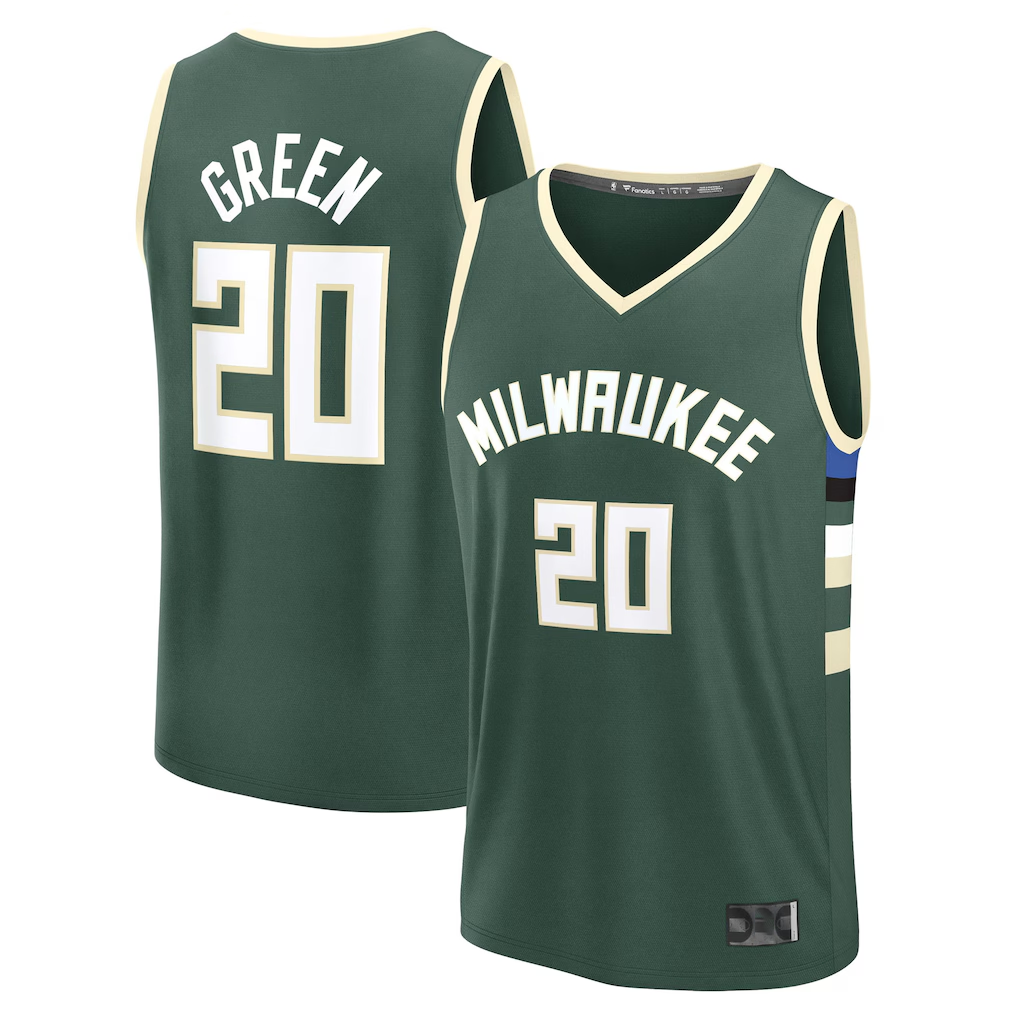 harde M.Bucks #20 A.J. Green Hunter Green Fast Break Replica Player Jerseys - Icon Edition