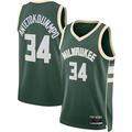 harde M.Bucks #34 Giannis Antetokounmpo Hunter Green Swingman Jerseys - Icon Edition