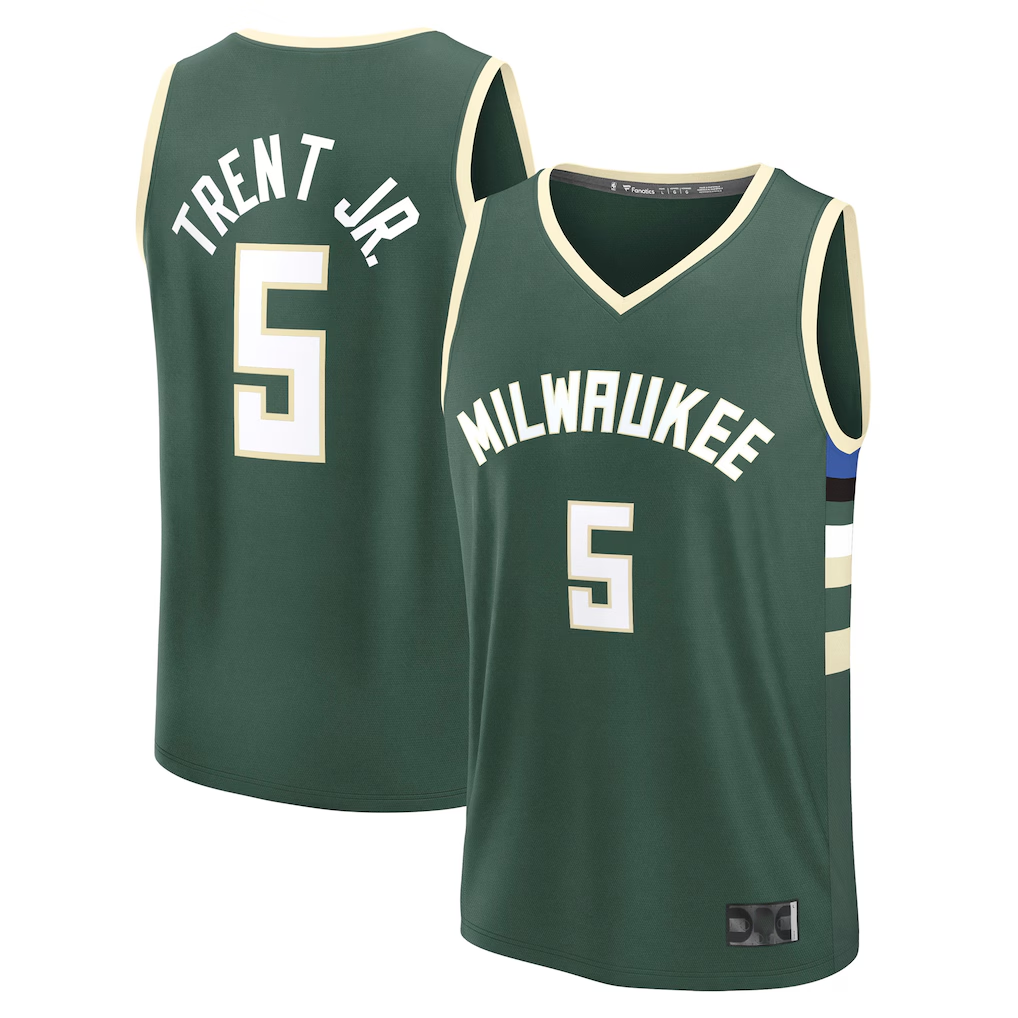harde M.Bucks #5 Gary Trent Jr. Hunter Green Fast Break Replica Player Jerseys - Icon Edition