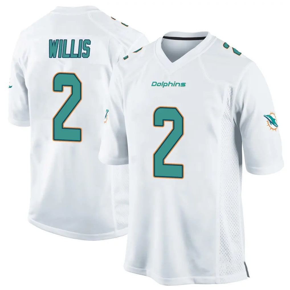harde M.Dolphins #2 Malik Willis Player White Home Game Stitched Jerseys