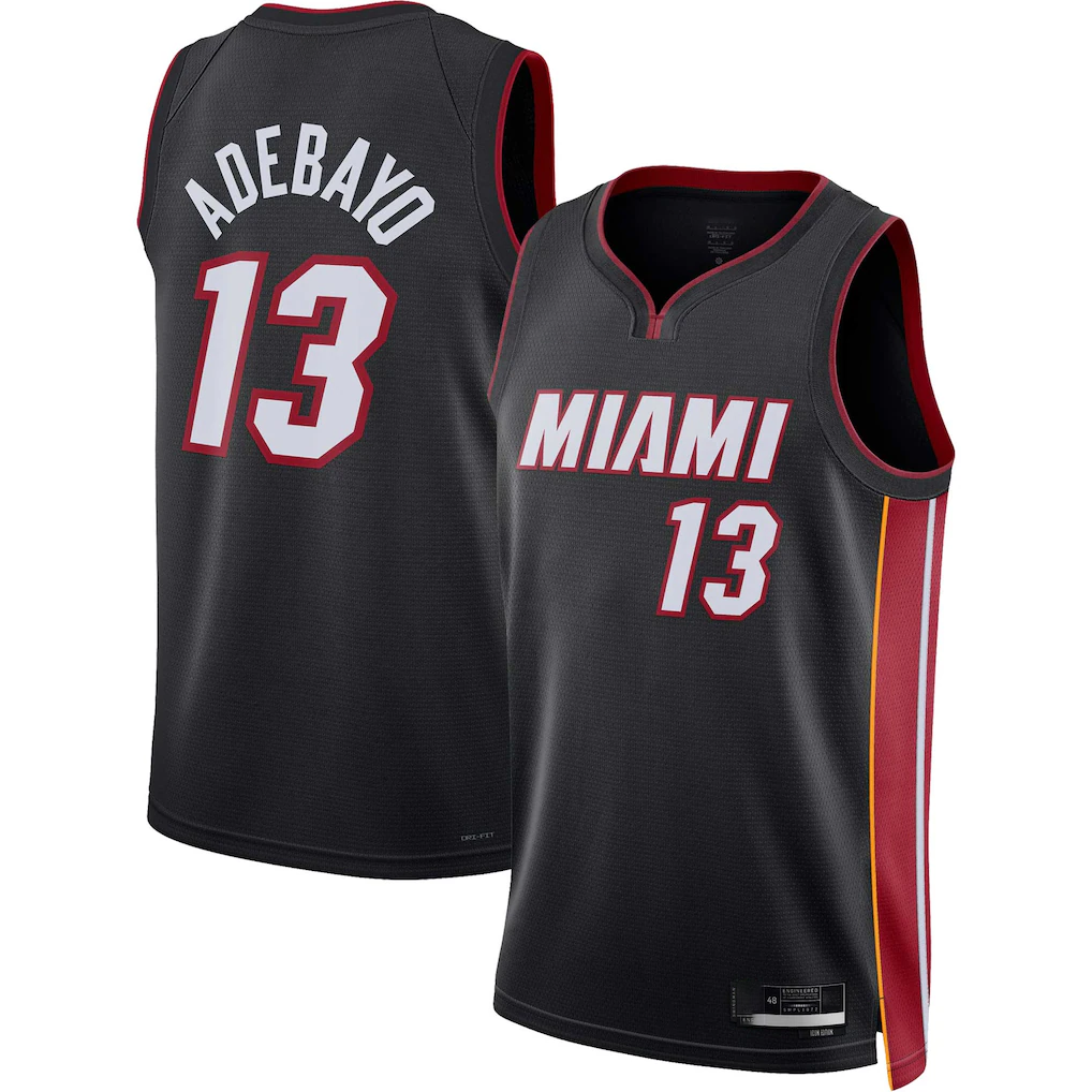 harde M.Heat #13 Bam Adebayo kounmpo Black Fast Break Jerseys - Icon Edition