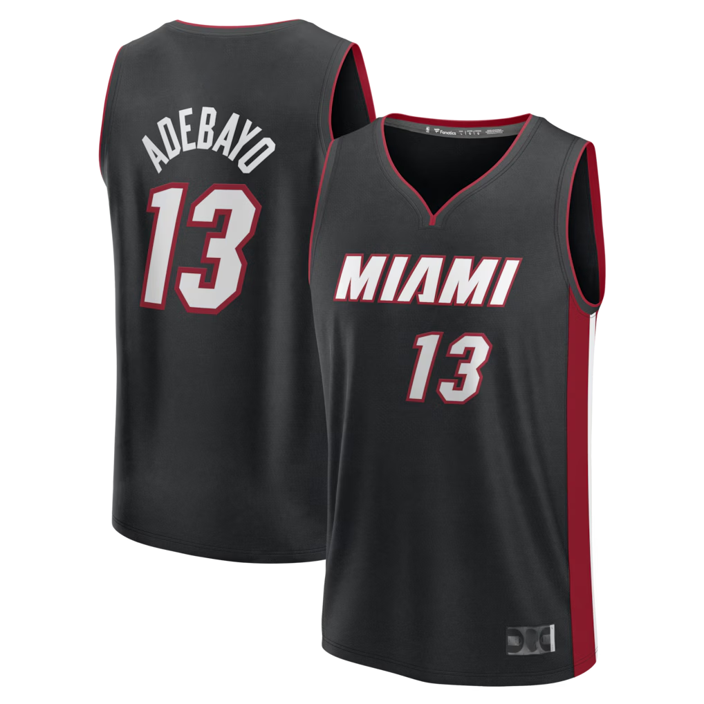 harde M.Heat #13 Bam Adebayo Black Fast Break Replica Jerseys - Icon Edition