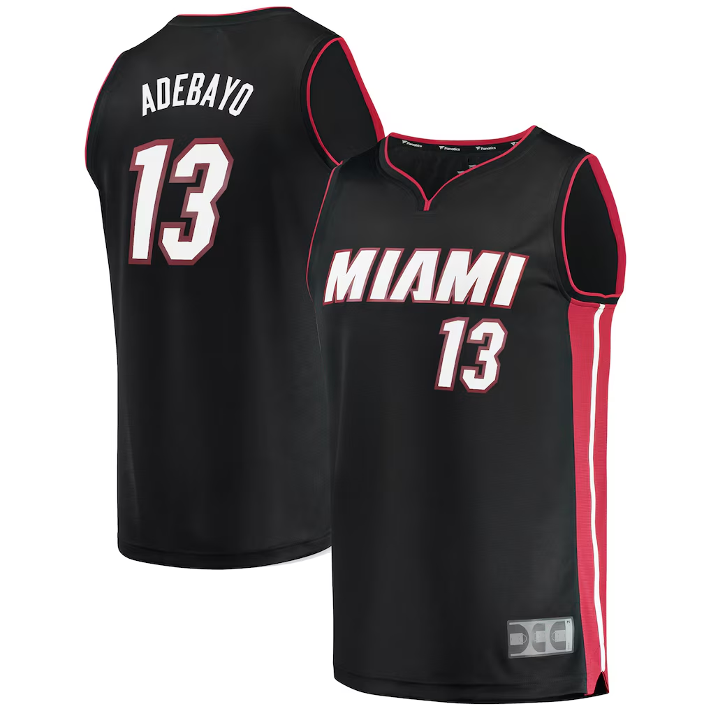 harde M.Heat #13 Bam Adebayo Black Fast Break Replica Player Jerseys - Icon Edition