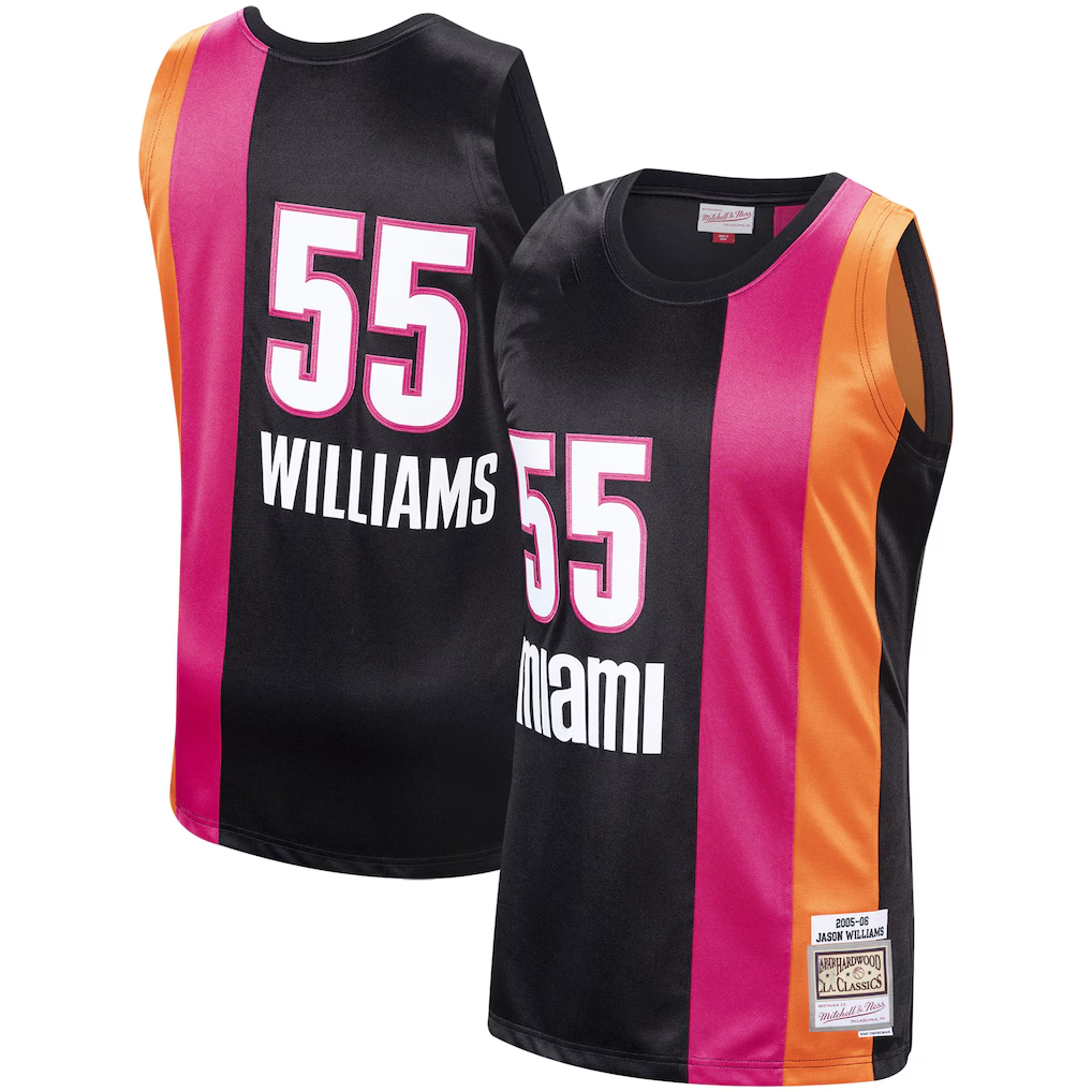 harde M.Heat #55 Jason Williams Mitchell & Ness Black 2005-2006 Hardwood Classics Swingman Jerseys