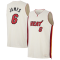 harde M.Heat #6 LeBron James Cream Forever King Reserve Authentic Jerseys