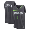 harde M.Timberwolves #1 Terrence Shannon Jr. Anthracite Fast Break Replica Stitched Jerseys - Statement Edition