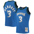 harde M.Timberwolves #3 Stephon Marbury Mitchell & Ness Blue 1996-1997 Hardwood Classics Swingman Stitched Jerseys