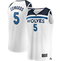 harde M.Timberwolves #5 Anthony Edwards White Fast Break Replica Player Stitched Jerseys - Association Edition