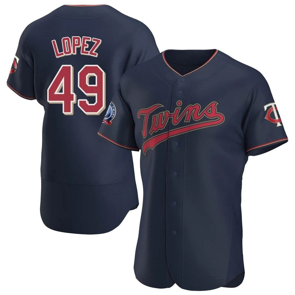 harde M.Twins #49 Pablo Lopez Player Navy 60th Home Limited Elite Stitched Jerseys