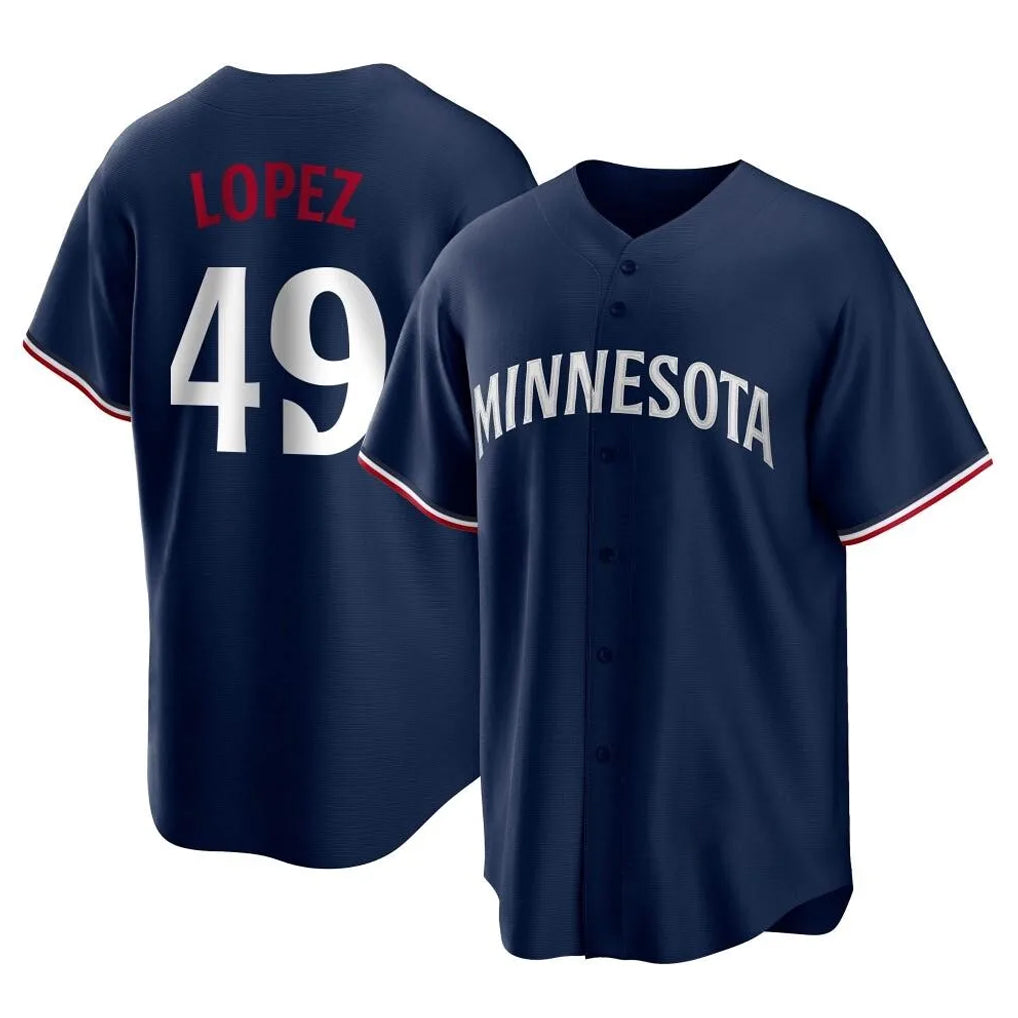 harde M.Twins #49 Pablo Lopez Player Navy Replica Alternate Home Stitched Jerseys