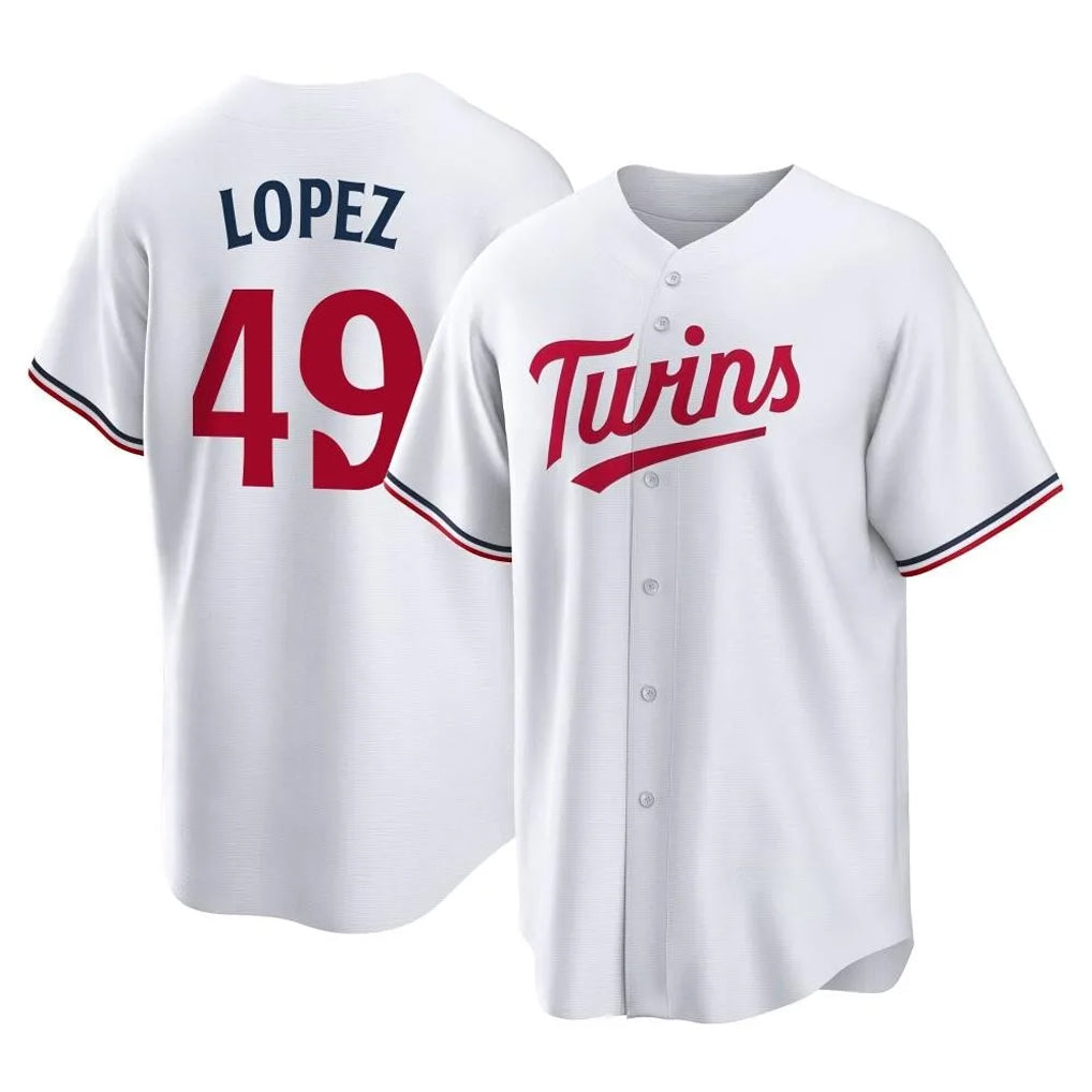 harde M.Twins #49 Pablo Lopez Player White Home Game Stitched Jerseys