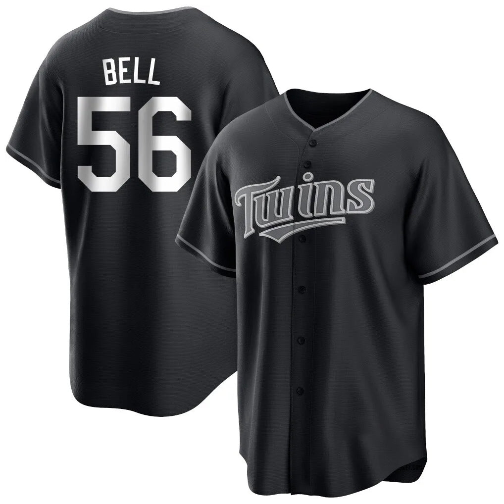 harde M.Twins #56 Josh Bell Player Black Home Game Stitched Jerseys