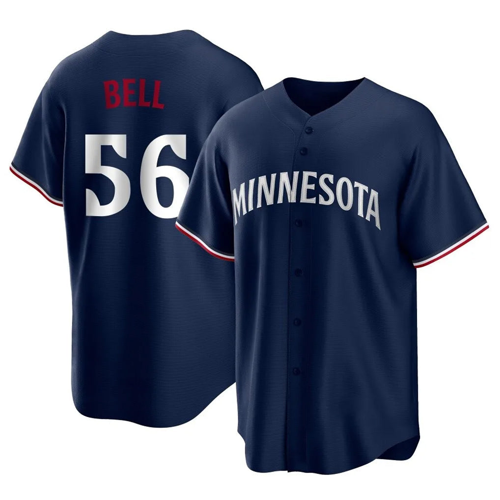 harde M.Twins #56 Josh Bell Player Navy Replica Alternate Home Stitched Jerseys