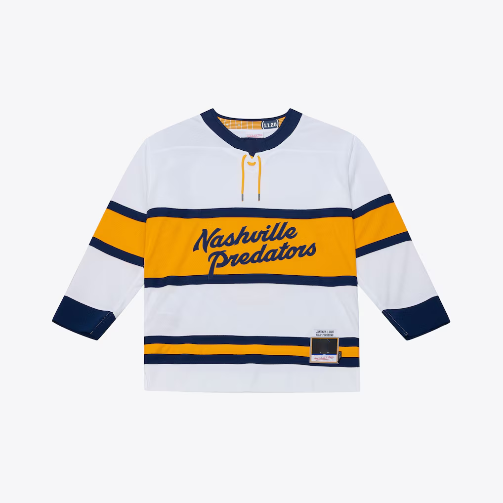 harde N.Predators Filip Forsberg Mitchell & Ness White 2020 Power Play Jerseys