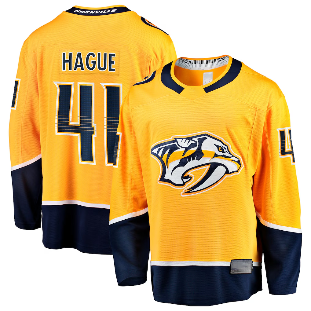 harde N.Predators #41 Nicolas Hague Gold Home Breakaway Jerseys