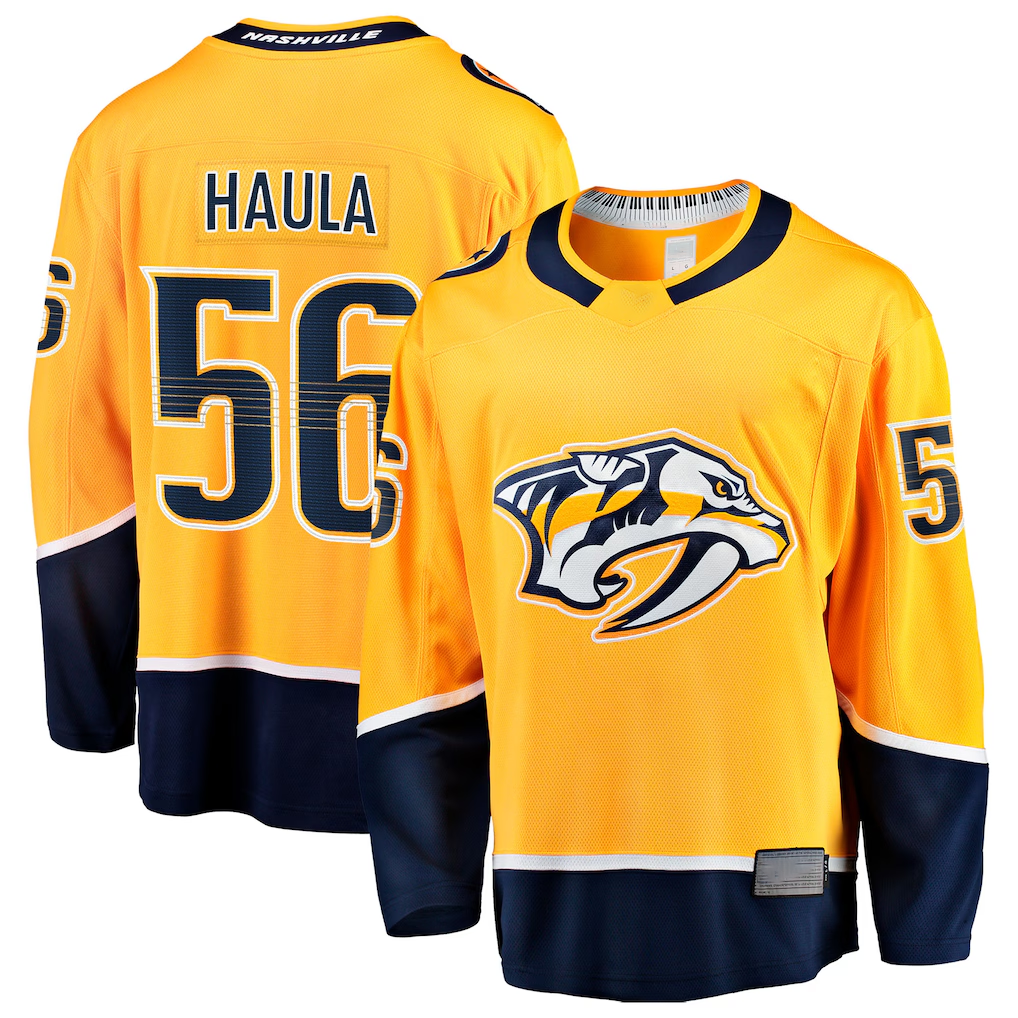 harde N.Predators #56 Erik Haula Gold Home Breakaway Jerseys