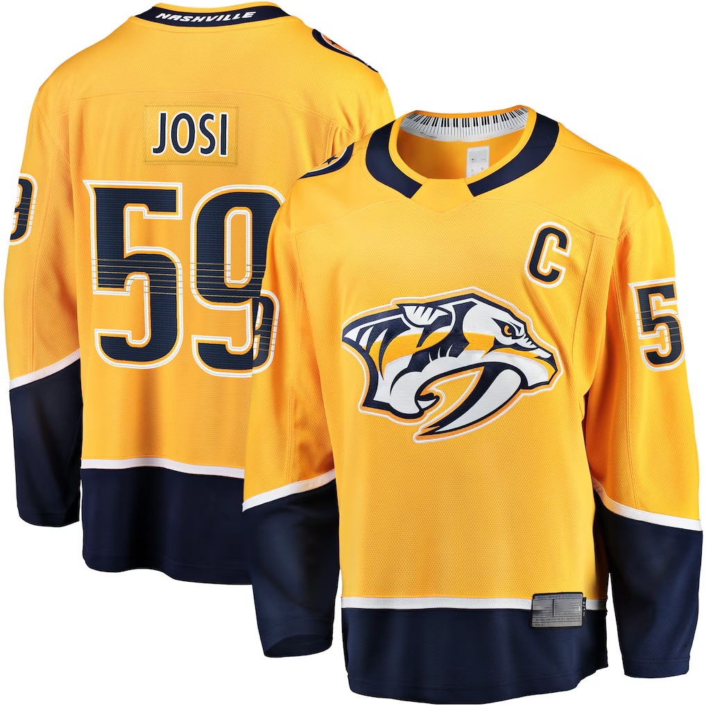 harde N.Predators #59 Roman Josi Gold Home Breakaway Jerseys
