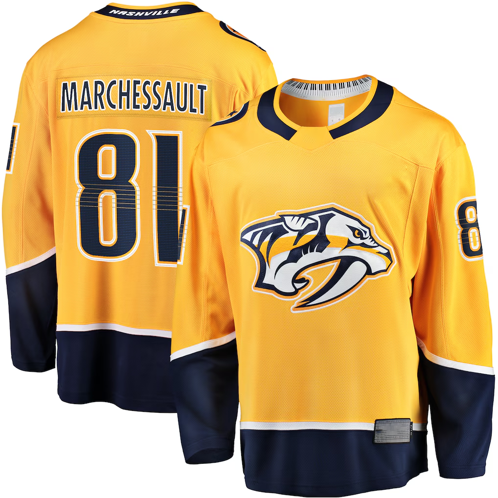 harde N.Predators #81 Jonathan Marchessault Gold Breakaway Jerseys