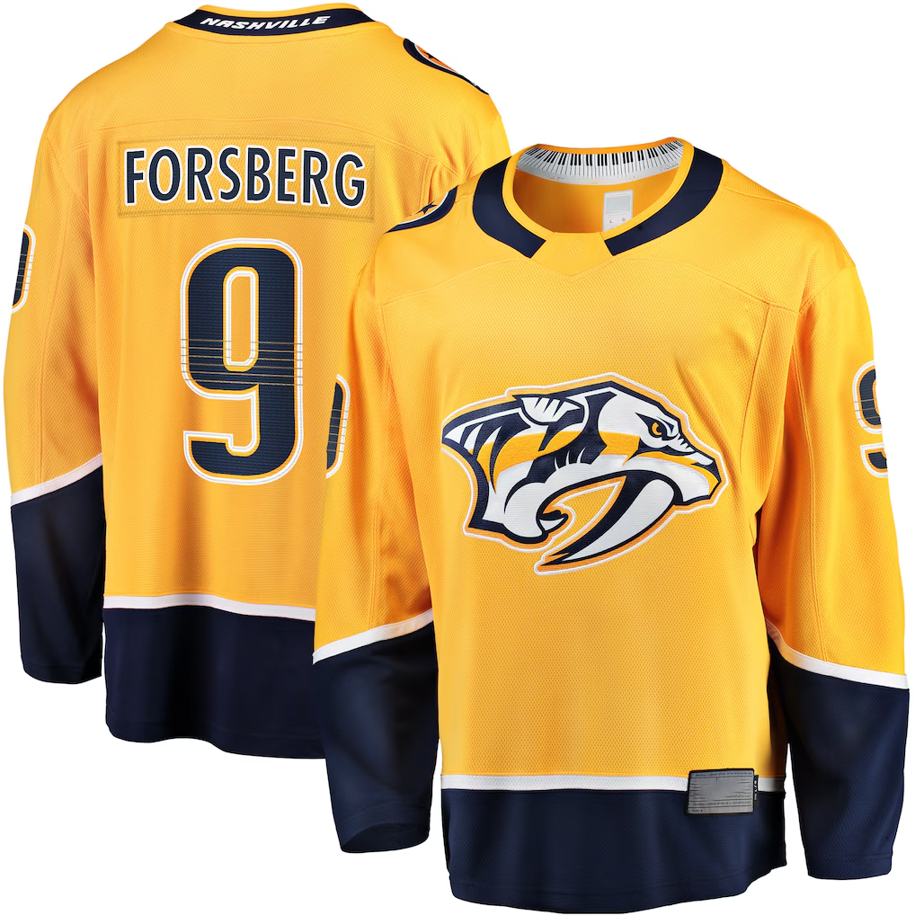 harde N.Predators #9 Filip Forsberg Gold Home Breakaway Jerseys