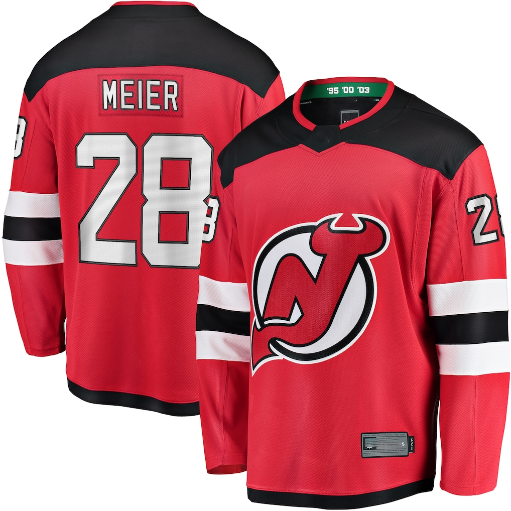 harde N.Jersey Devils #28 Timo Meier Red Home Breakaway Jerseys