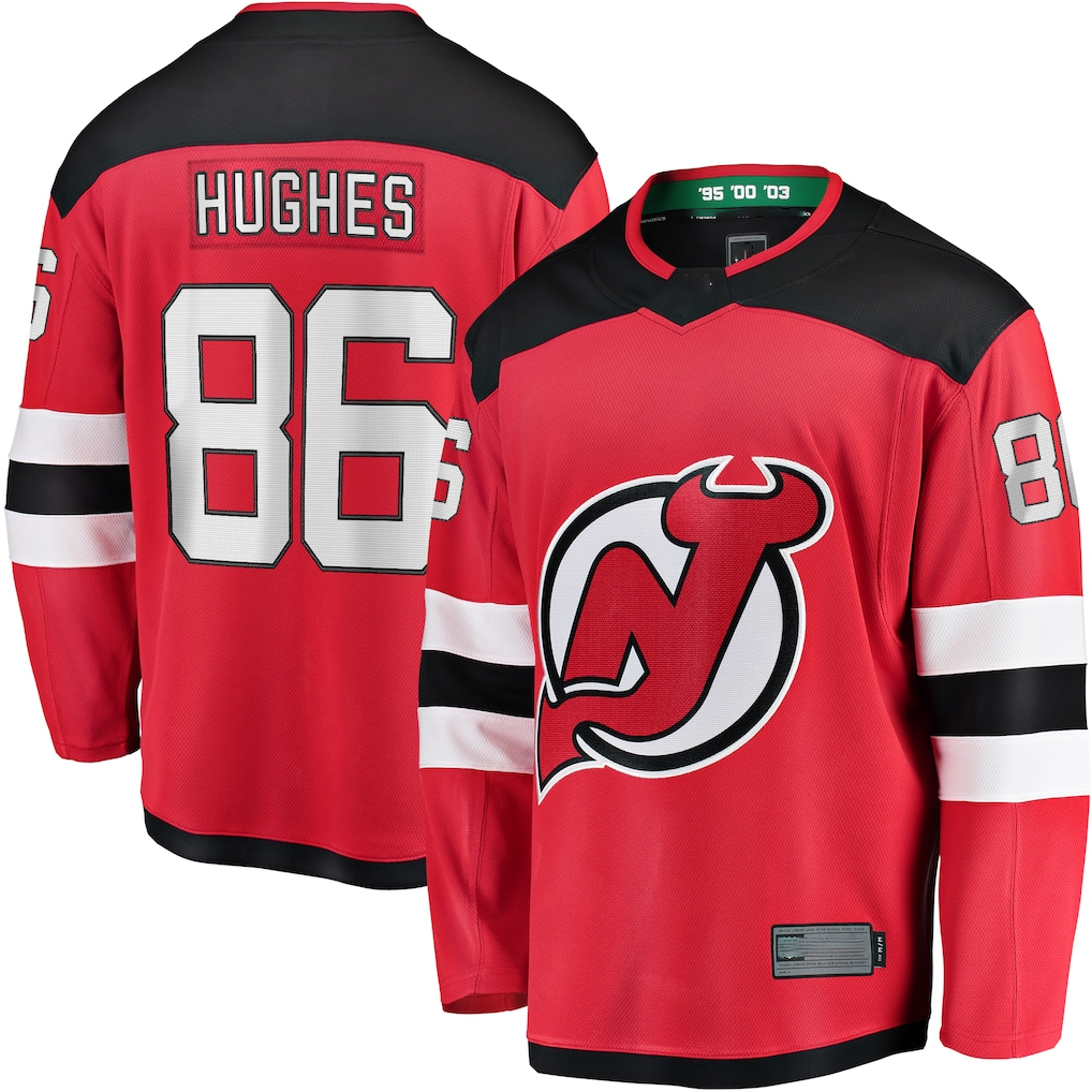 harde N.Jersey Devils #86 Jack Hughes Red Breakaway Player Jerseys