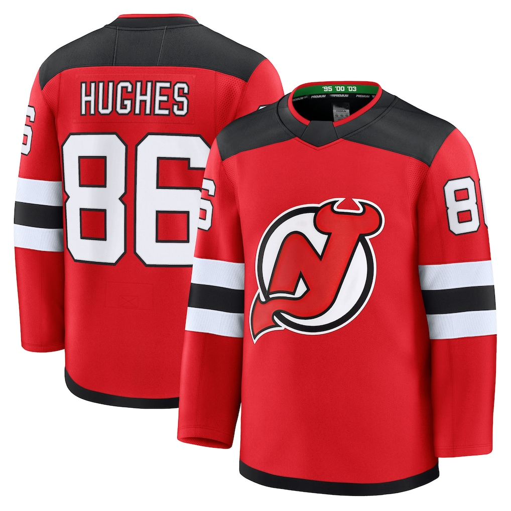 harde N.Jersey Devils #86 Jack Hughes Red Home Premium Jerseys
