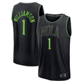 harde NO.Pelicans #1 Zion Williamson Black 2025-2026 City Edition Fast Break Stitched Jerseys
