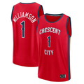 harde NO.Pelicans #1 Zion Williamson Red Fast Break Replica Player Stitched Jerseys- Statement Edition