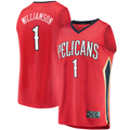 harde NO.Pelicans #1 Zion Williamson Red Replica Fast Break Stitched Jerseys- Statement Edition