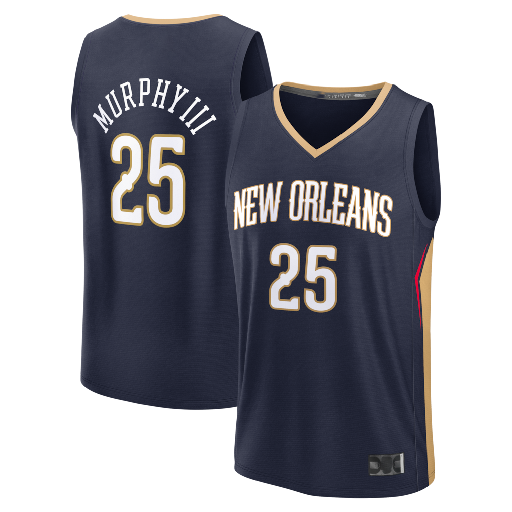 harde NO.Pelicans #25 Trey Murphy III Navy Fast Break Replica Stitched Jerseys- Icon Edition