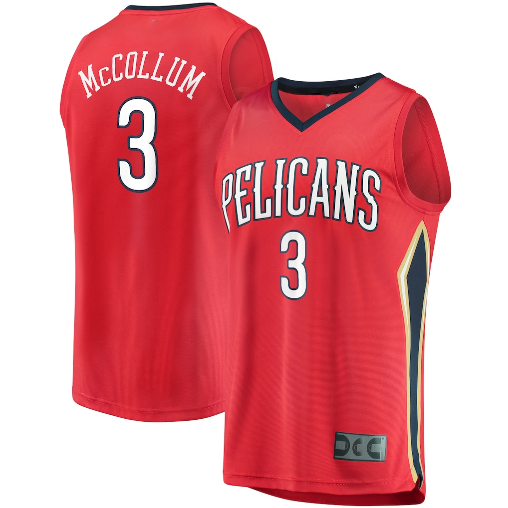 harde NO.Pelicans #3 C.J. McCollum Red Fast Break Replica Player Stitched Jerseys- Statement Edition